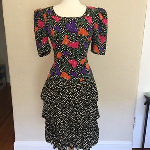 Vintage 1980's Richard Warren patterned dress